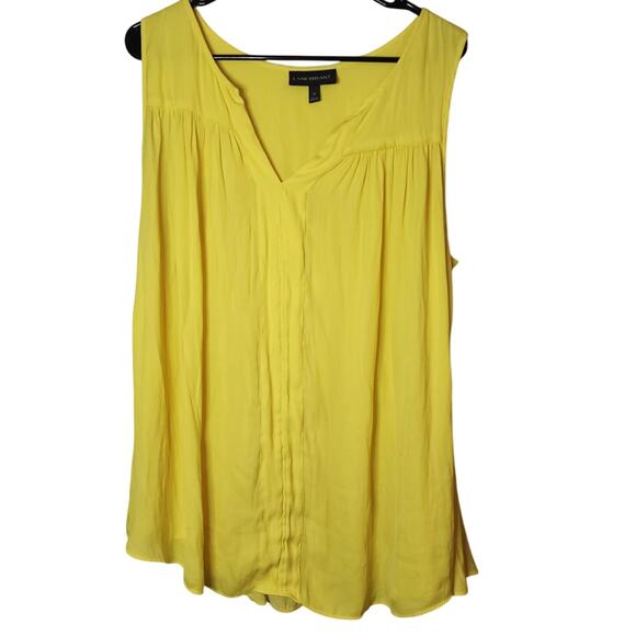 Lane Bryant Tank Womens Size 20 Lightweight Longer Length Flowy Loose Fit Yellow - Picture 1 of 9